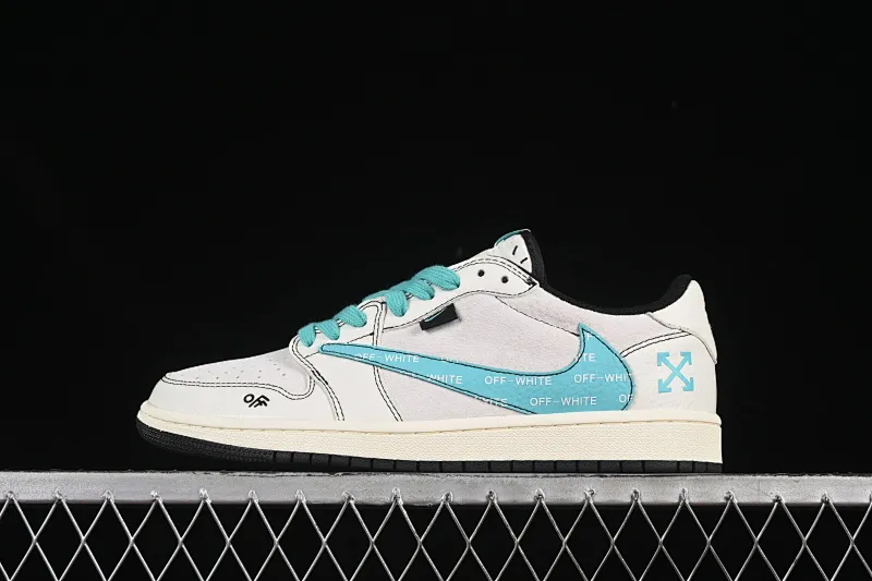 All categories Air Jordan Jordan series basketball shoes Air Jordan 1 Low High-end customized low-top sneakers Air Jordan 1 Low AJ1 Joe 1 OFF joint-green gray low-top retro cultural casual sneakers XZ5749-005